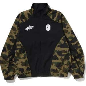 1st Camo Green Stand Collar Track Jacket