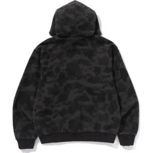 1st Camo Heavy Wash Cropped Fit ZIP Black Hoodie 3