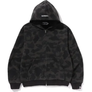 1st Camo Heavy Wash Cropped Fit ZIP Black Hoodie