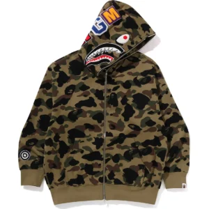 1st Camo Jacquard Shark Relaxed Fit Full ZIP Hoodie