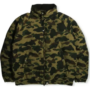 1st Camo Loose Fit Green Down Jacket