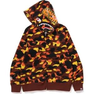 1st Camo Shark Full ZIP Orange Hoodie 2