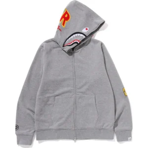 2nd Shark Full ZIP Gray Hoodie