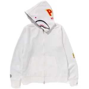2nd Shark Full ZIP White Hoodie 3