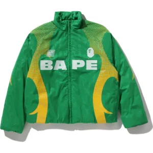 ABA Frame Monogram Jacquard Multi Logo Padded Green Jacket