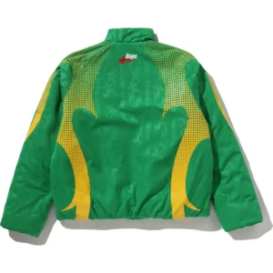 ABA Frame Monogram Jacquard Multi Logo Padded Green Jacket 4