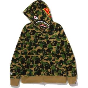 ABC Camo 2nd Shark Full ZIP Green Hoodie 2