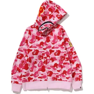 ABC Camo 2nd Shark Full ZIP Pink Hoodie