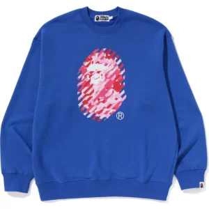 ABC Camo Ape Head Relaxed Fit Blue Crewneck Sweatshirt