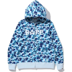 ABC Camo Bape Full ZIP Blue Hoodie