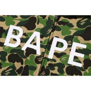 ABC Camo Bape Full ZIP Green Hoodie 1