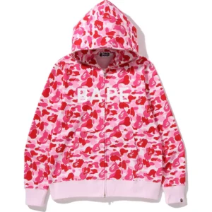 ABC Camo Bape Full ZIP Pink Hoodie