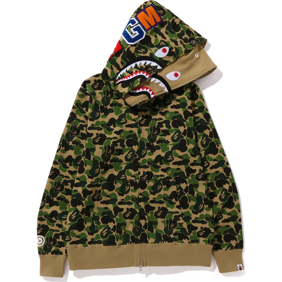 ABC Camo Double Shark Full ZIP Green Hoodie