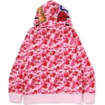 ABC Camo Double Shark Full ZIP Pink Hoodie 1