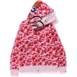 ABC Camo Double Shark Full ZIP Pink Hoodie