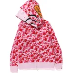 ABC Camo Double Shark Full ZIP Pink Hoodie 2