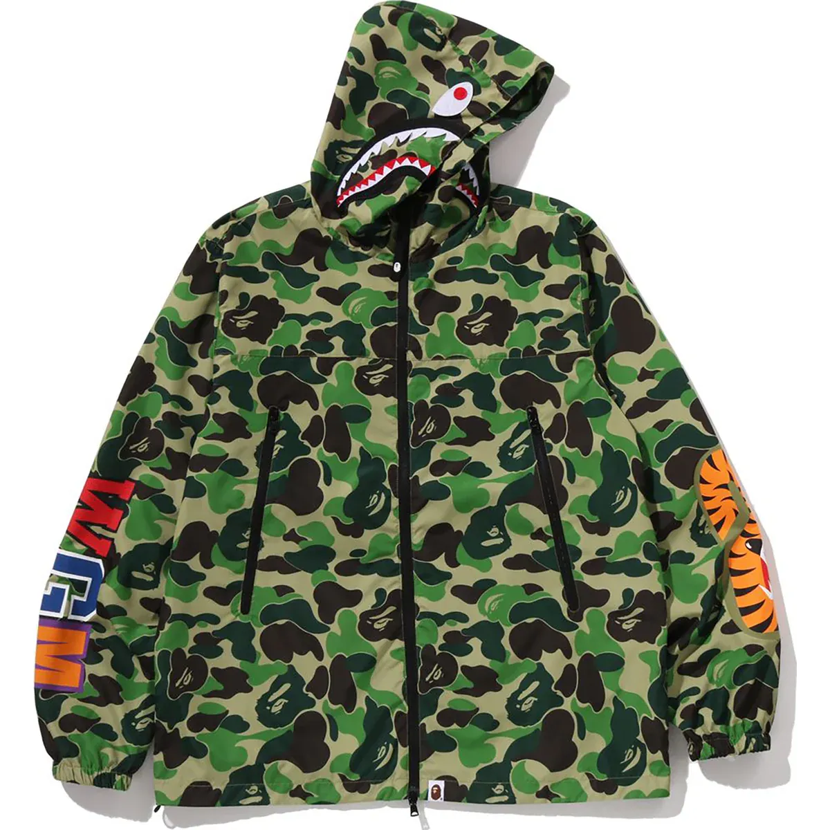 ABC Camo Green Shark Hoodie Jacket