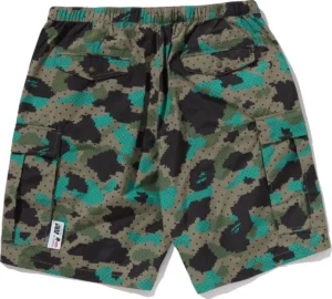 Bape By Kazuki Kuraishi Camo Belted 3 Layer Cargo Green Shorts 2