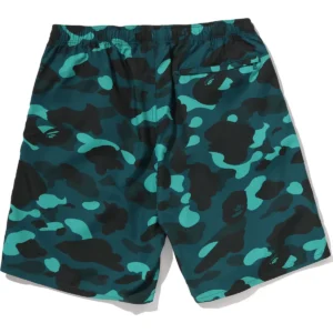 Color Camo Ape Head One Point Beach Green Shorts 3