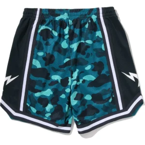 Color Camo Mesh Relaxed Fit Green Shorts 3