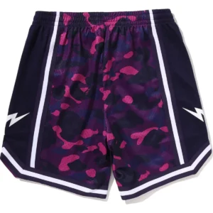 Color Camo Mesh Relaxed Fit Purple Shorts 3
