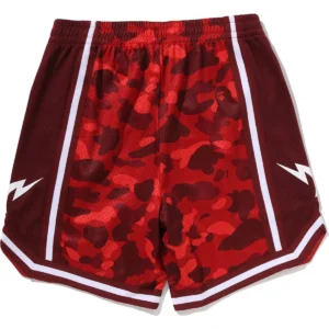 Color Camo Mesh Relaxed Fit Red Shorts 3