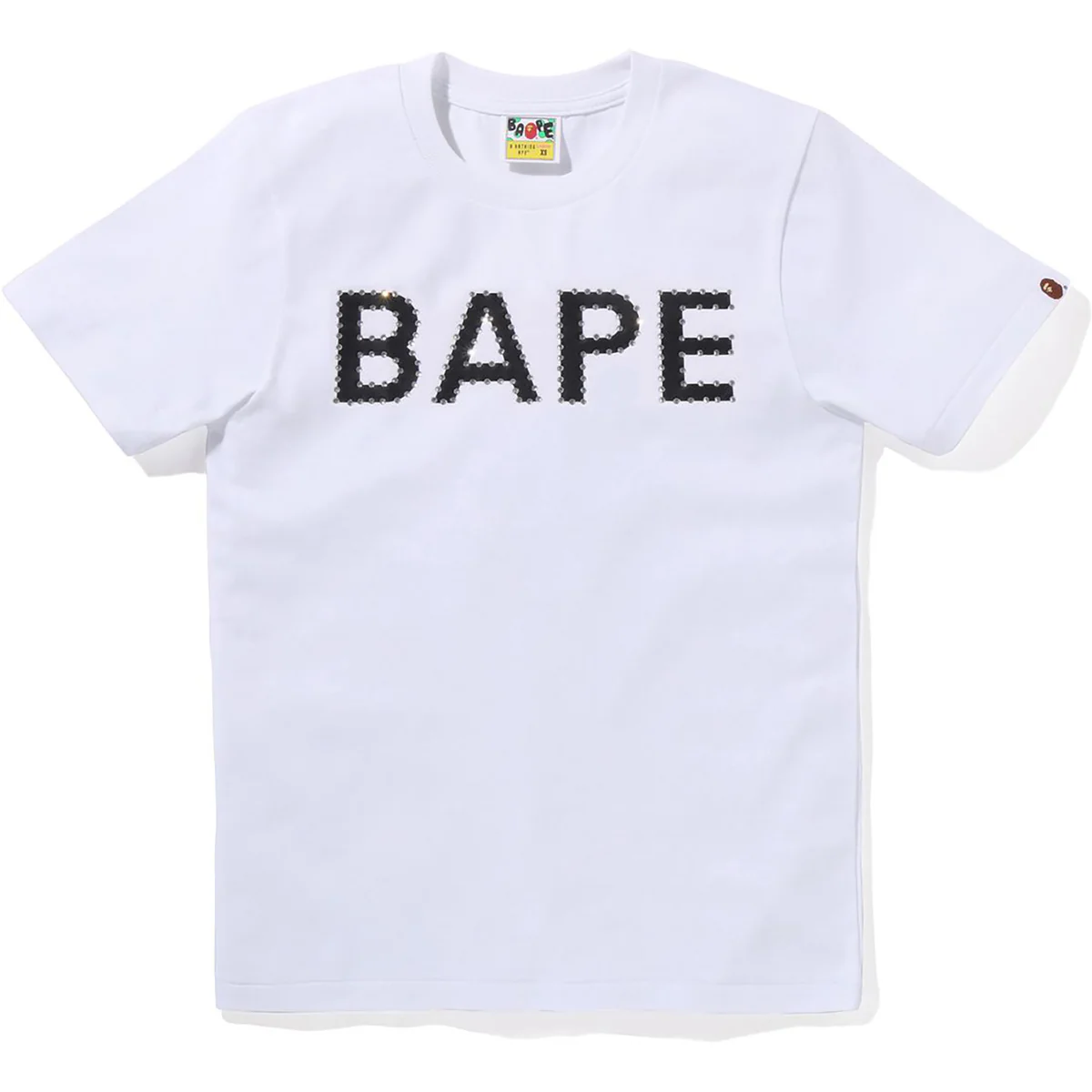 Crystal Stone Bape Logo White Tee