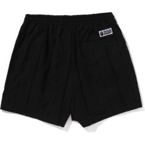 Embroidery Relaxed Fit Black Shorts 4