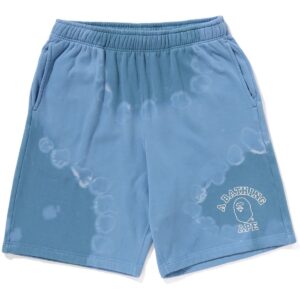 Hand Dye Relaxed Fit Blue Sweat Shorts
