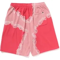 Hand Dye Relaxed Fit Red Sweat Shorts 3