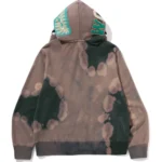 Hand Dye Shark Full ZIP Green Hoodie 4