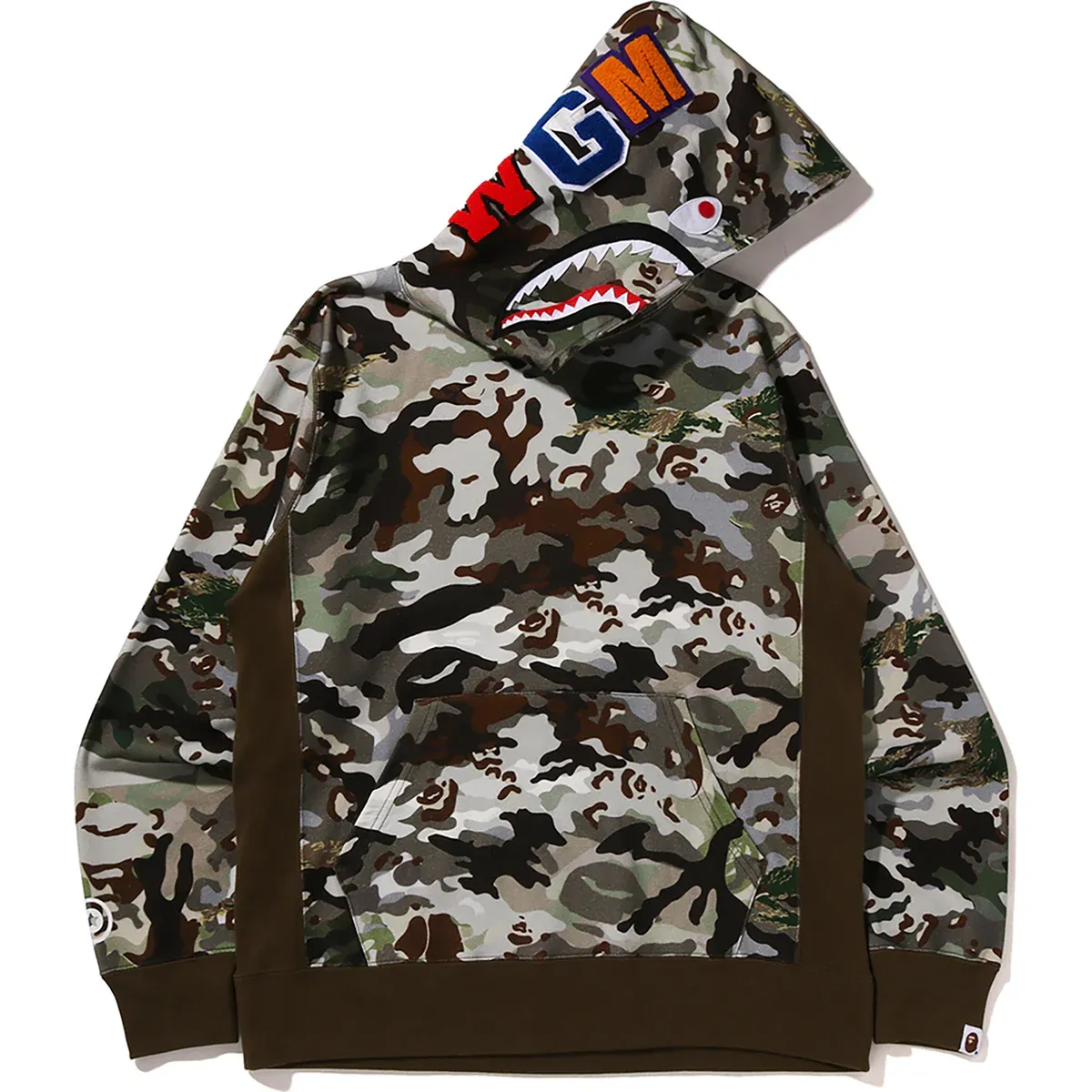 Hybrid Camo Shark Pullover Olive Drab Hoodie