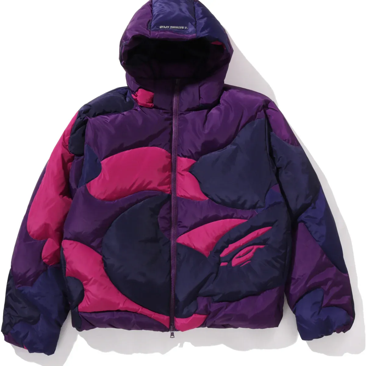 Mega Purple Color Camo Quilted Down Jacket