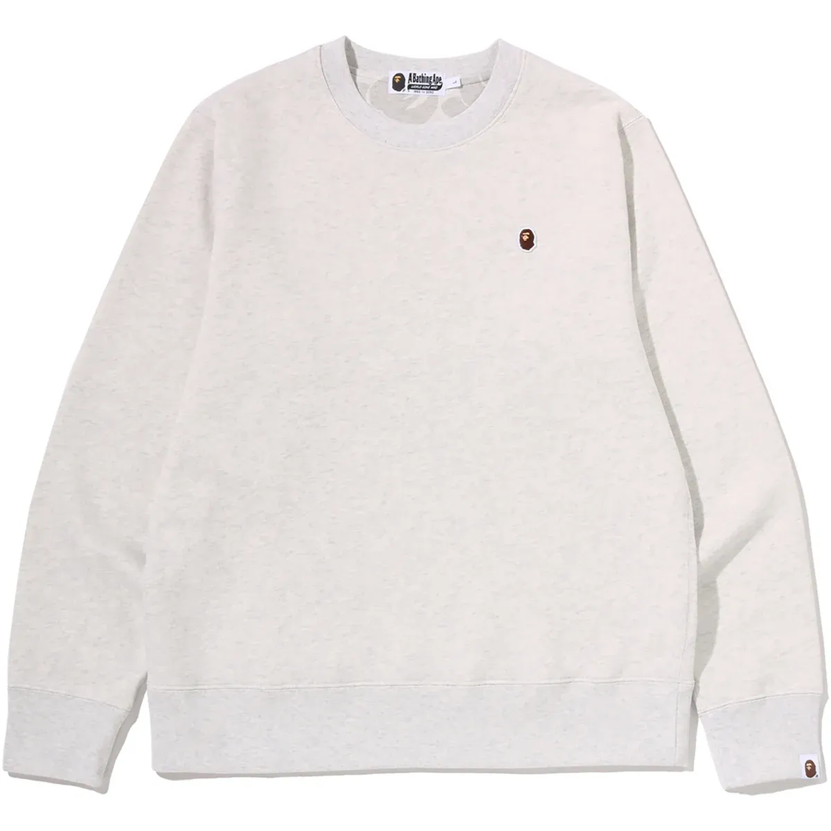 One Point Crewneck Gray Sweatshirt