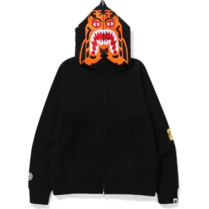 Tiger Full ZIP Black Hoodie