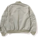 Tonal Chain Stitch Shark Beige Bomber Jacket 4