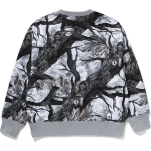Tree Edge Camo College Relaxed Fit White Crewneck 2