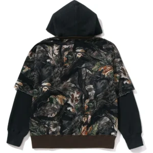 Tree Edge Camo Layered Pullover Black Hoodie 4