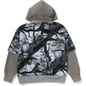 Tree Edge Camo Layered Pullover White Hoodie 4