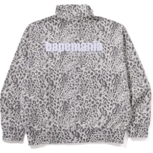 Wild Leopard Pattern Relaxed Fit Half ZIP Gray Sweatshirt 3